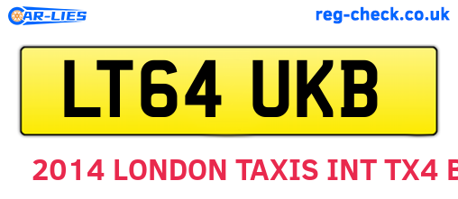 LT64UKB are the vehicle registration plates.