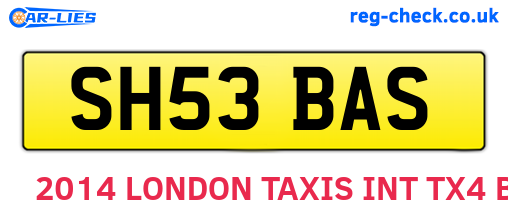 SH53BAS are the vehicle registration plates.