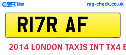 R17RAF are the vehicle registration plates.