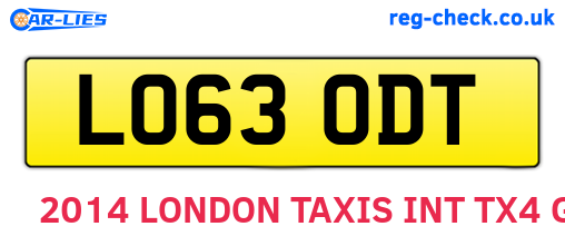 LO63ODT are the vehicle registration plates.