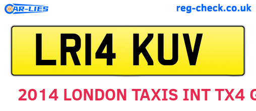 LR14KUV are the vehicle registration plates.