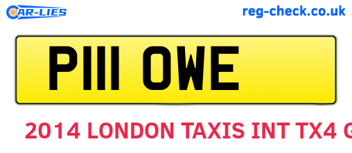 P111OWE are the vehicle registration plates.