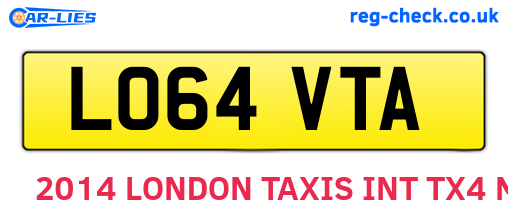 LO64VTA are the vehicle registration plates.