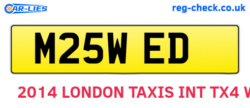M25WED are the vehicle registration plates.