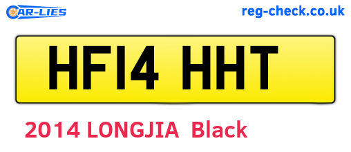 HF14HHT are the vehicle registration plates.