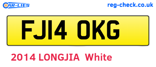 FJ14OKG are the vehicle registration plates.