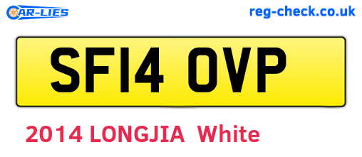 SF14OVP are the vehicle registration plates.