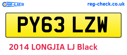 PY63LZW are the vehicle registration plates.