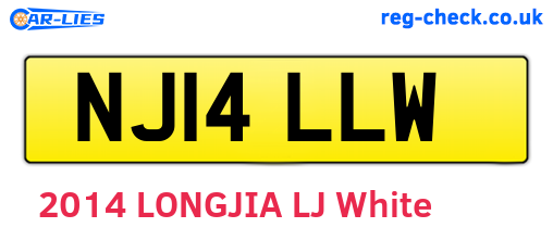 NJ14LLW are the vehicle registration plates.