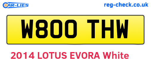 W800THW are the vehicle registration plates.