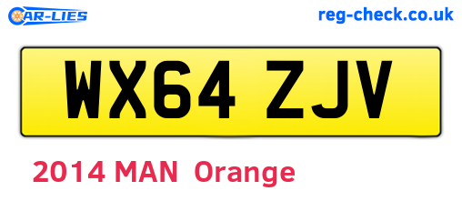 WX64ZJV are the vehicle registration plates.