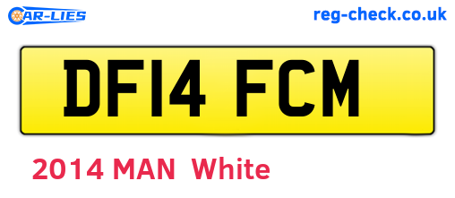DF14FCM are the vehicle registration plates.