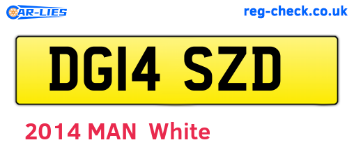DG14SZD are the vehicle registration plates.
