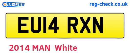 EU14RXN are the vehicle registration plates.