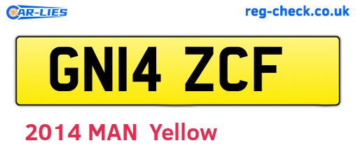 GN14ZCF are the vehicle registration plates.