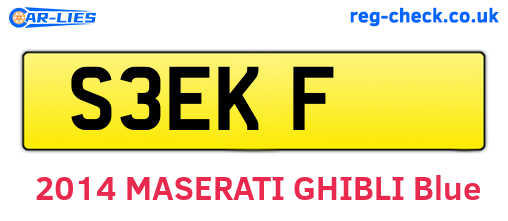S3EKF are the vehicle registration plates.