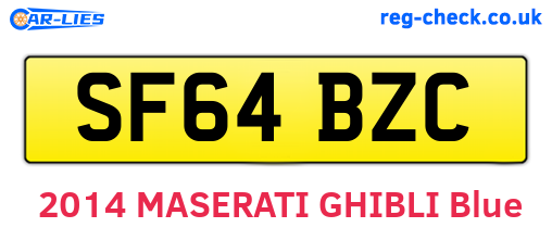 SF64BZC are the vehicle registration plates.