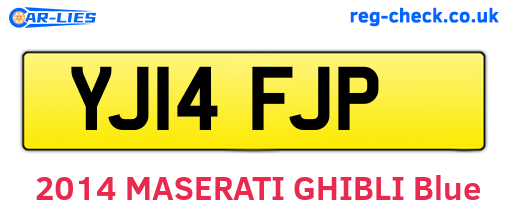 YJ14FJP are the vehicle registration plates.