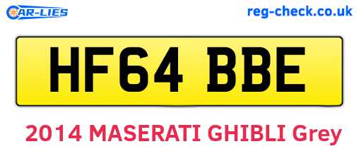 HF64BBE are the vehicle registration plates.