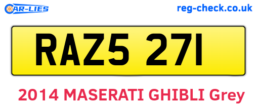 RAZ5271 are the vehicle registration plates.