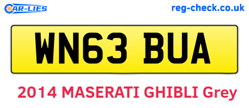 WN63BUA are the vehicle registration plates.