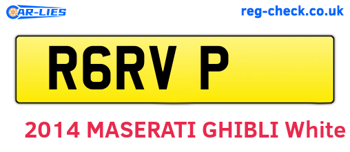 R6RVP are the vehicle registration plates.