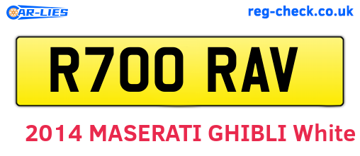 R700RAV are the vehicle registration plates.