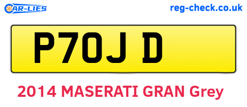 P7OJD are the vehicle registration plates.