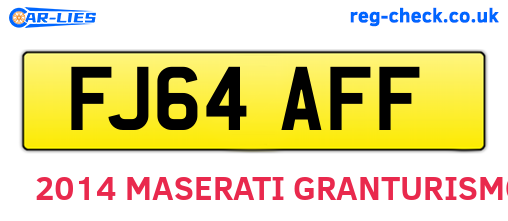 FJ64AFF are the vehicle registration plates.
