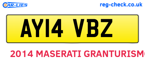 AY14VBZ are the vehicle registration plates.