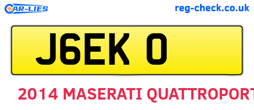 J6EKO are the vehicle registration plates.