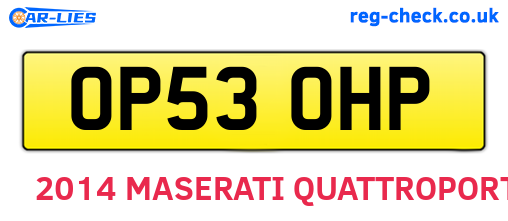 OP53OHP are the vehicle registration plates.