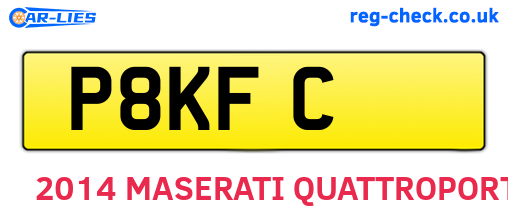 P8KFC are the vehicle registration plates.