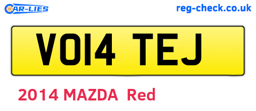 VO14TEJ are the vehicle registration plates.