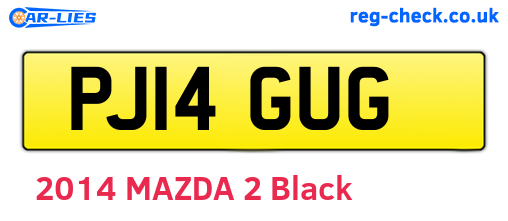PJ14GUG are the vehicle registration plates.
