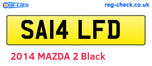 SA14LFD are the vehicle registration plates.