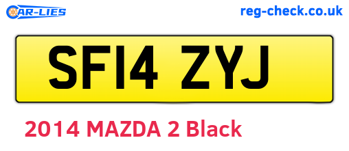 SF14ZYJ are the vehicle registration plates.