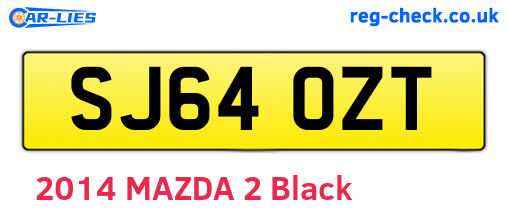 SJ64OZT are the vehicle registration plates.