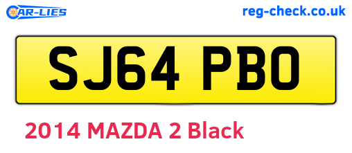SJ64PBO are the vehicle registration plates.
