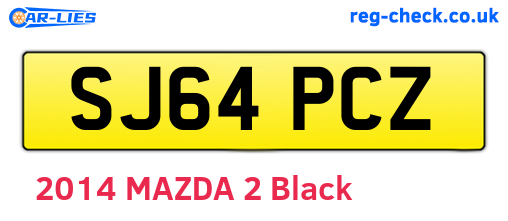 SJ64PCZ are the vehicle registration plates.