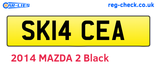SK14CEA are the vehicle registration plates.