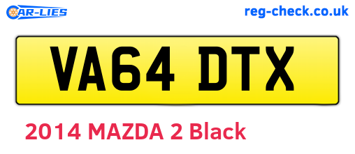 VA64DTX are the vehicle registration plates.