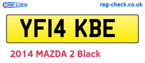 YF14KBE are the vehicle registration plates.