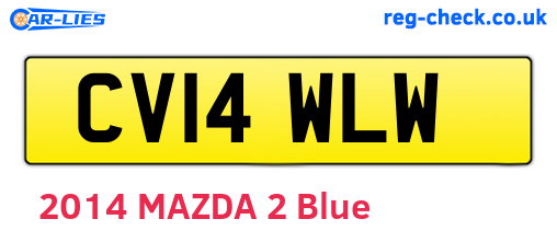 CV14WLW are the vehicle registration plates.