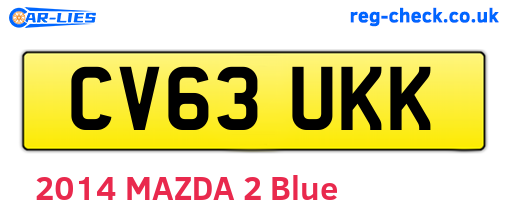 CV63UKK are the vehicle registration plates.