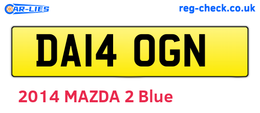 DA14OGN are the vehicle registration plates.