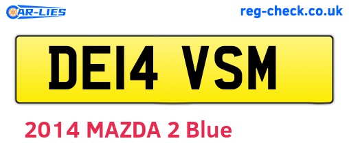 DE14VSM are the vehicle registration plates.