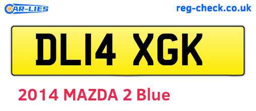 DL14XGK are the vehicle registration plates.