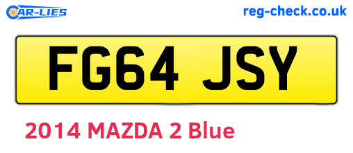 FG64JSY are the vehicle registration plates.