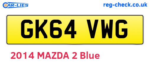 GK64VWG are the vehicle registration plates.